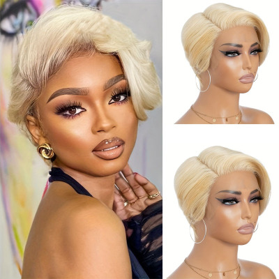 13x4 lace frontal wig pixie cut human hair前蕾丝真人发发套
