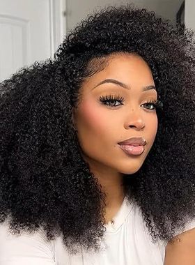 13*4lacekinkycurly200%densityhumanhairwigSuperfull真人发丝