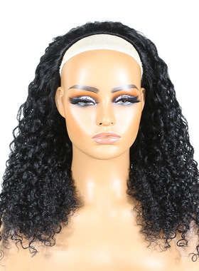 跨境欧美假发真人发半假发kinky curly half wigs 3IN1Human Hair