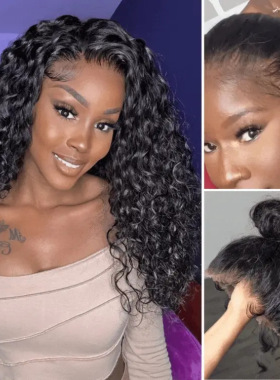 欧美假发360 full lace human hair wig water真发假发360蕾丝