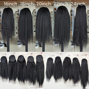 human kinky brazilian extensions ponytail straight hair