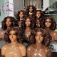 human fumi bouncy 13x4 wig curly drawn 14A double 250density