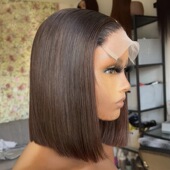 Double Bob Drawn300%density 12A Closure 100% Human
