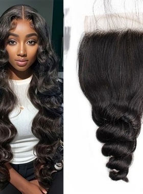4*4HD transparent lace loose wave huamn hair large in stock