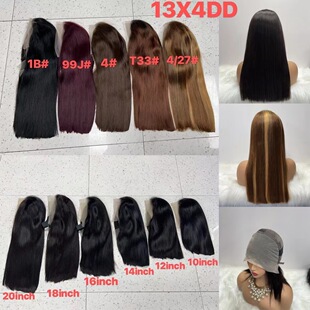 14A bone straight 13x4 lace double drawn colored bob wig