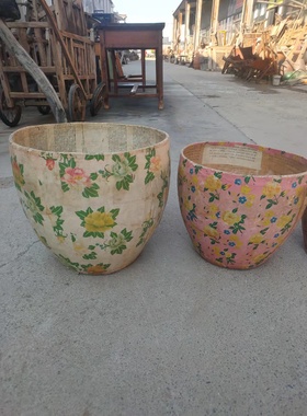 老物件米缸纸翁子怀旧中式摆件