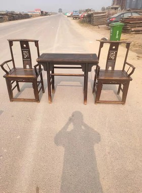 民俗老物件怀旧老家具桌椅中堂一套复古桌椅摆件影视道具农家乐