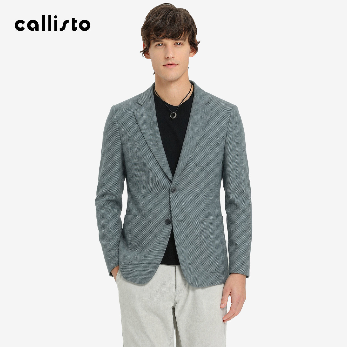【绵羊毛蚕丝】callisto卡利斯特男装新款男士西服时尚单西便西潮