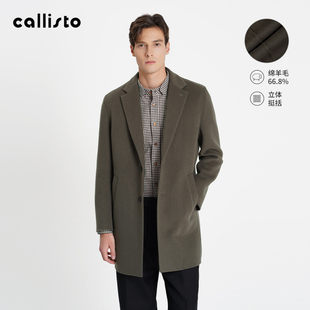 【秋冬焕新】callisto2025冬季新品男士中长款羊毛混纺时尚大衣