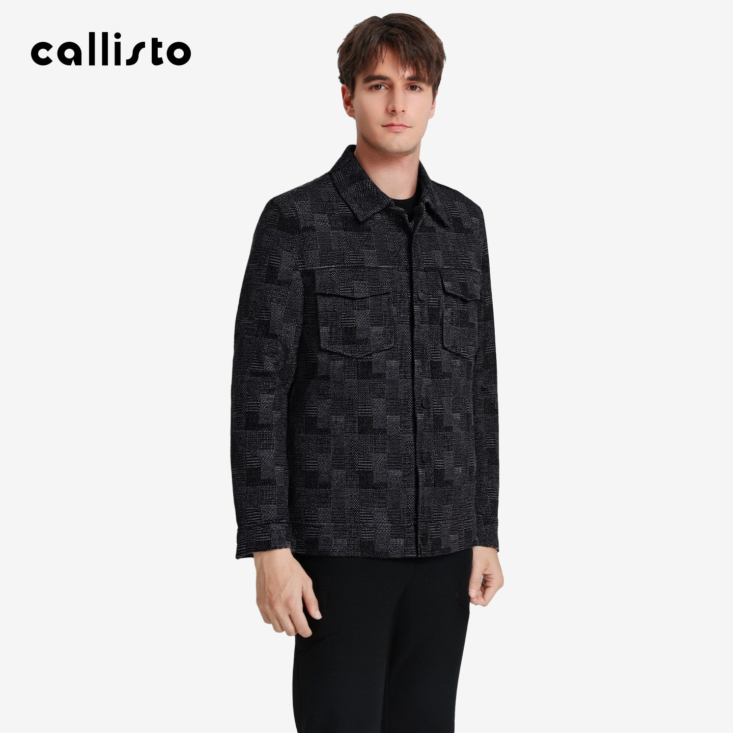 【商场同款】callisto2025冬季新品男士鹅绒兔毛皮内胆保暖尼克服