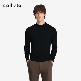【商场同款】callisto2025冬季新品男士半高领绵羊毛长袖针织毛衣
