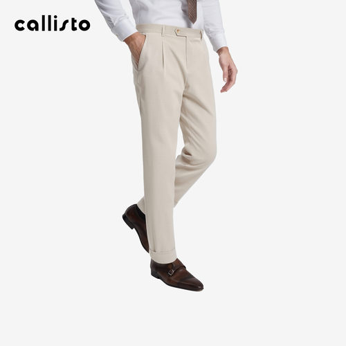 【商场同款】callisto2026春季新品男士长裤莱赛尔棉混纺休闲裤