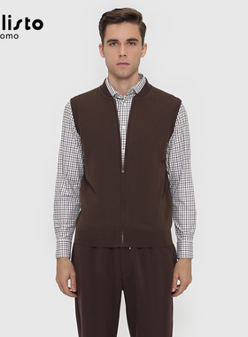 callisto卡利斯特男装新款男士秋季针织马甲时尚商务潮FRVST008C