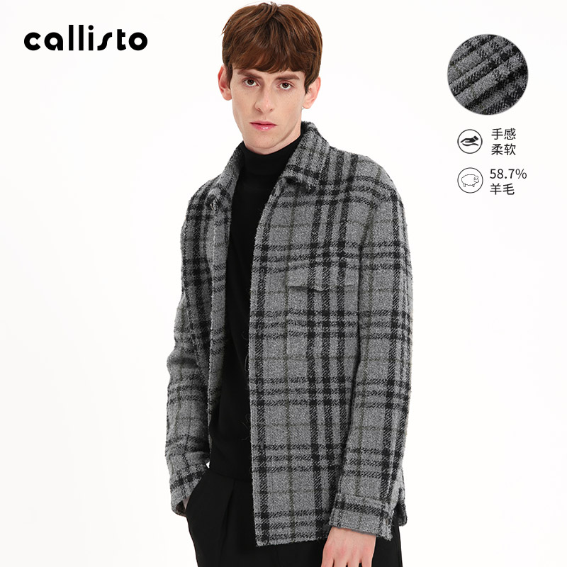 callisto卡利斯特短款冬毛呢大衣