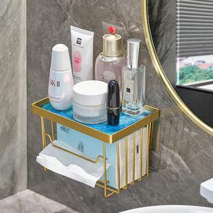 卫生间纸巾架家居轻奢置物架餐巾纸厕所放浴室厕纸盒壁挂式免打孔