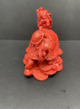保真朱砂龙头龟子母龟摆件母子龙龟工作家用风水真宅来米金鰲钱龟