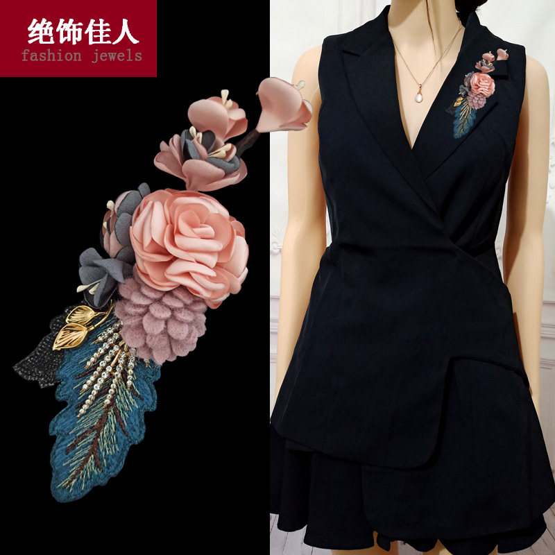 胸花胸针女高档古风刺绣大花朵别针装饰精致百搭时尚优雅气质配饰,饰品/流行首饰/时尚饰品新,胸针,淘宝优惠券,粉丝福利购,淘宝优惠卷