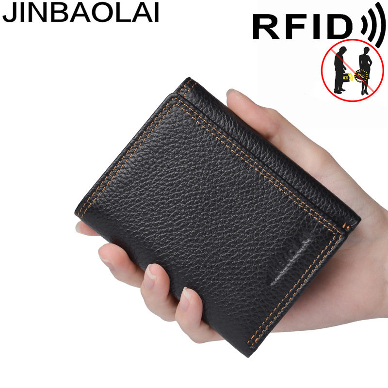 jinbaolai涤纶男商务折叠钱包