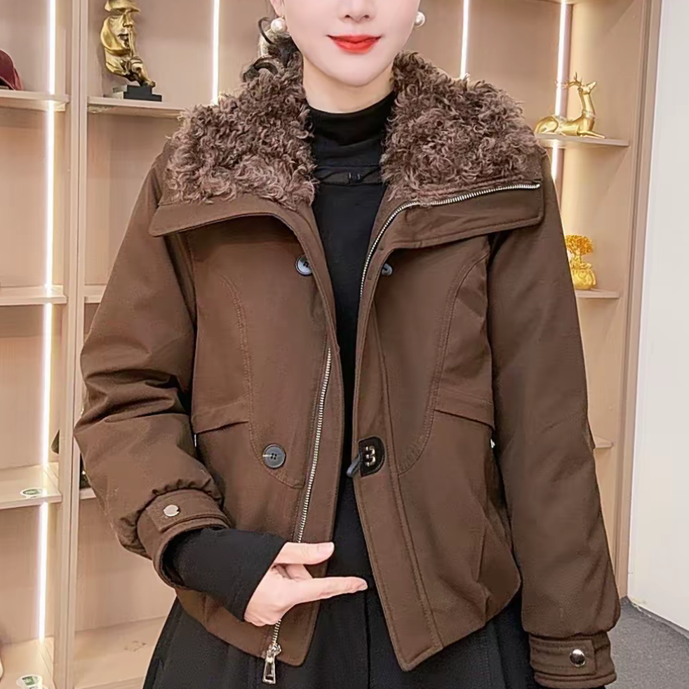 冬季新款工装风毛毛翻领可拆卸短款棉服设计感加厚保暖休闲外套女,女装/女士精品,棉衣/棉服,淘宝优惠券,粉丝福利购,淘宝优惠卷