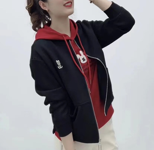 春秋新款女士宽松短外套气质百搭兔子刺绣棒球服减龄气质夹克上衣