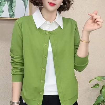 春季新款时尚假两件休闲运动卫衣