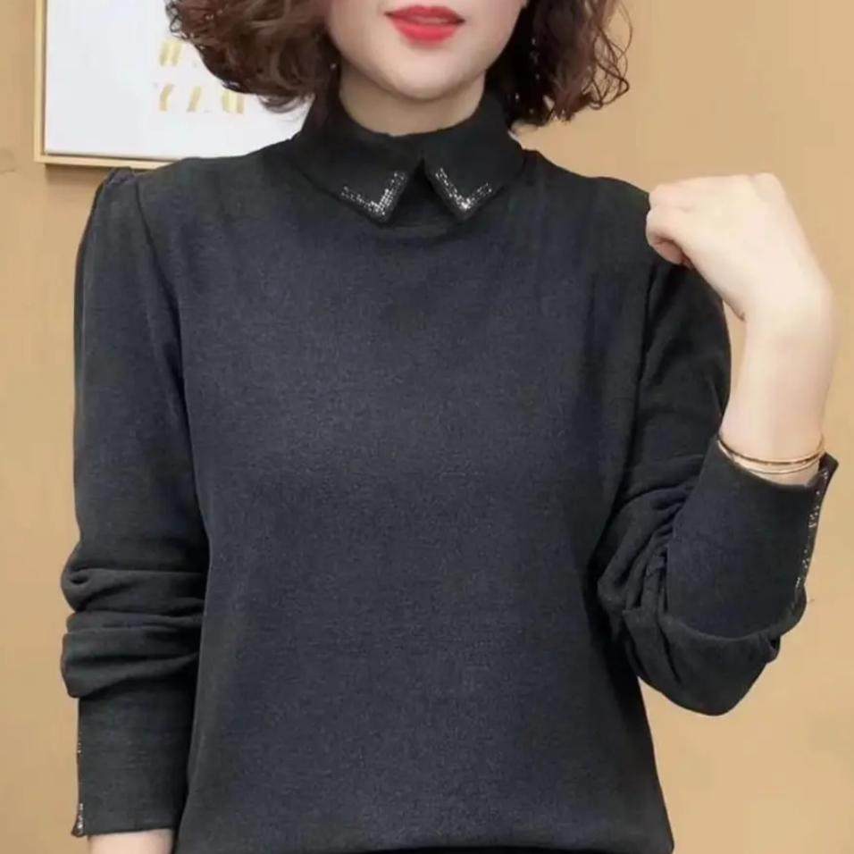 纯色新款烫钻百搭减龄冬季气质