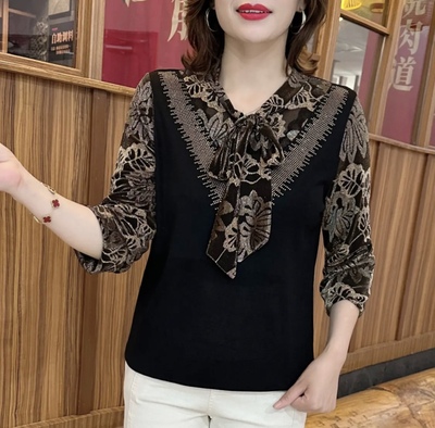 烫钻套头妈妈长袖短袖