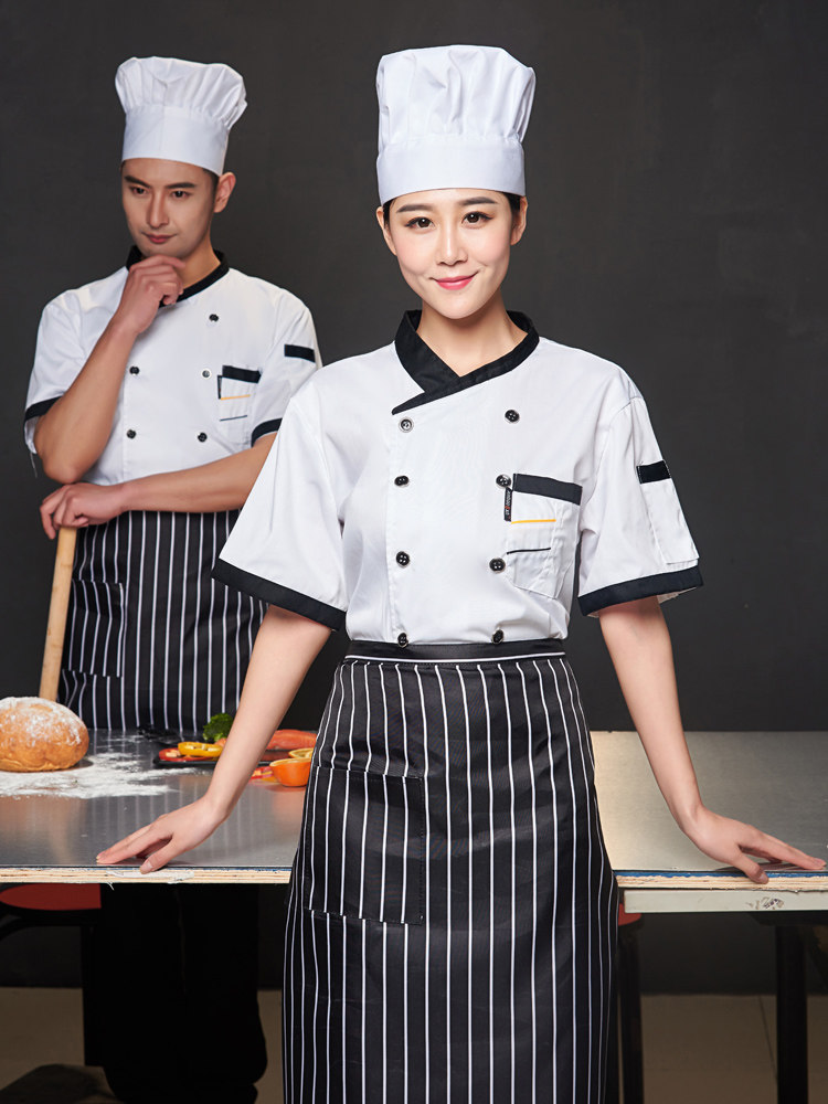 厨师工作服短袖夏季酒店餐厅厨师服透气薄款厨房工衣男女长袖薄款