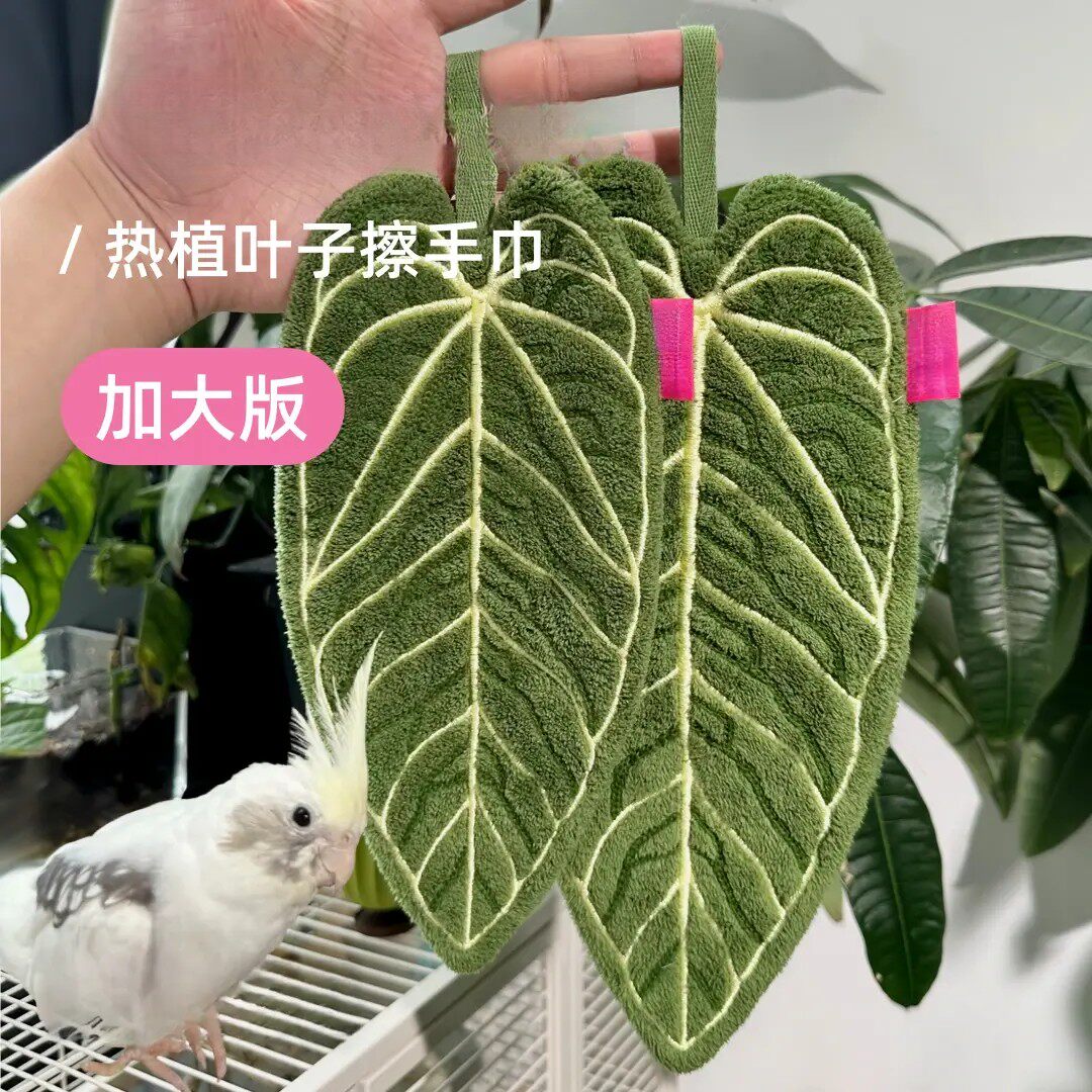 植物叶子擦手巾热植花烛手帕挂式厨房卫生间浴室可爱加厚创意毛巾