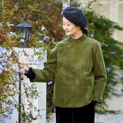 原创设计桑蚕丝提花香云纱外套