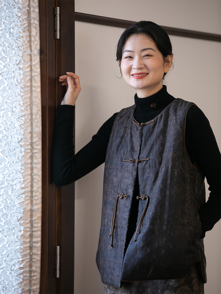 布小匠柞蚕丝香云纱复古马夹