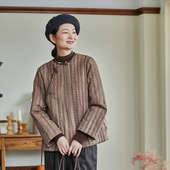 国风复古棉袄 新中式 布小匠原创设计高端棉麻提花棉服外套女款 新款