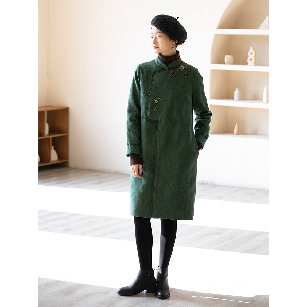 布小匠香云纱手工刺绣民族风棉服