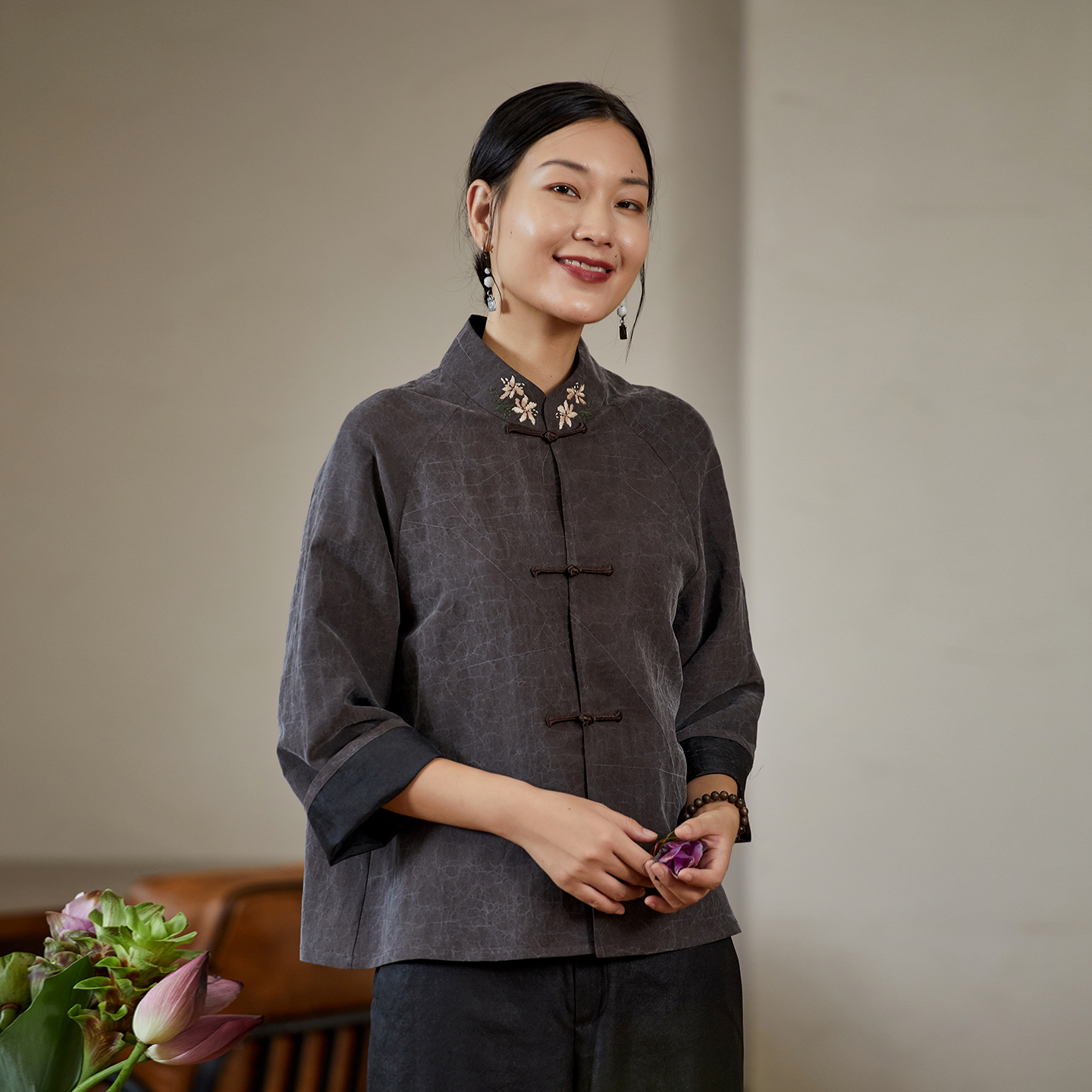 布小匠桑蚕丝新中式秋季外套