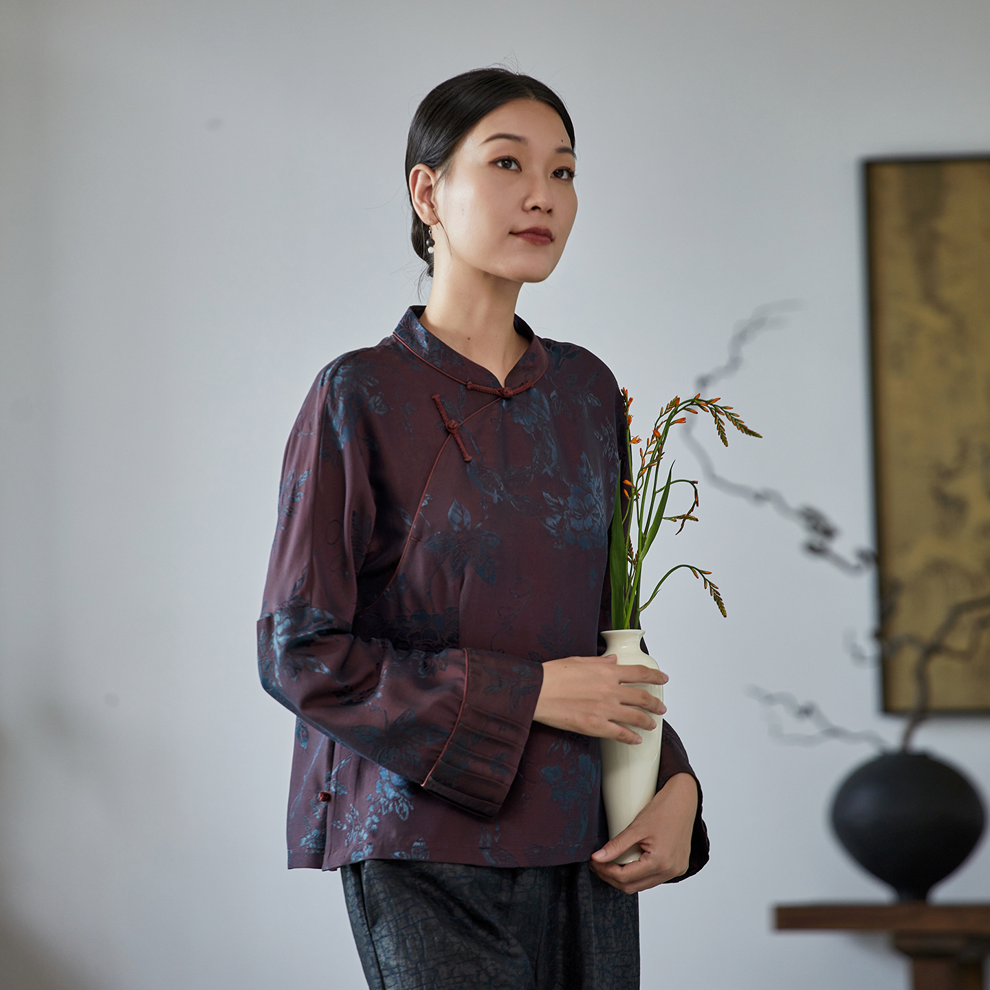 布小匠原创设计桑蚕丝提花衬衫