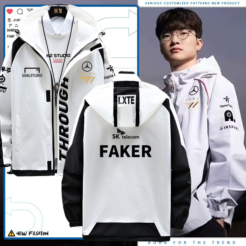 T1战队S14总决赛夹克Faker同款出征服SKT队服五星外套衣服男jl