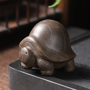 快速发货宜兴紫砂茶宠将军龟摆件禅D宗手工雕塑禅意茶道茶室茶宠