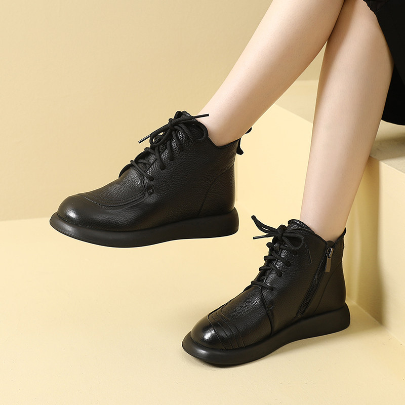 马丁靴女2025新款秋季真皮单靴百搭短靴冬季加绒大码靴子女41一43,女鞋,马丁靴,淘宝优惠券,粉丝福利购,淘宝优惠卷