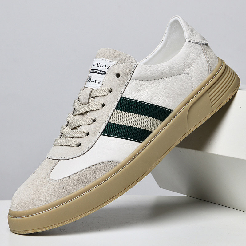 头层软牛皮鞋子男鞋潮鞋2026新款真皮小白鞋韩版潮流休闲百搭板鞋,流行男鞋,休闲板鞋,淘宝优惠券,粉丝福利购,淘宝优惠卷