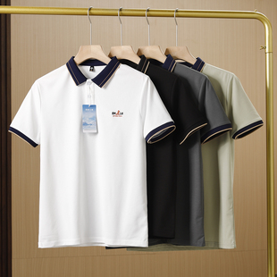 冰爽T冷感科技 索罗娜面料 天丝 polo衫 夏季 撞色翻领刺绣短袖