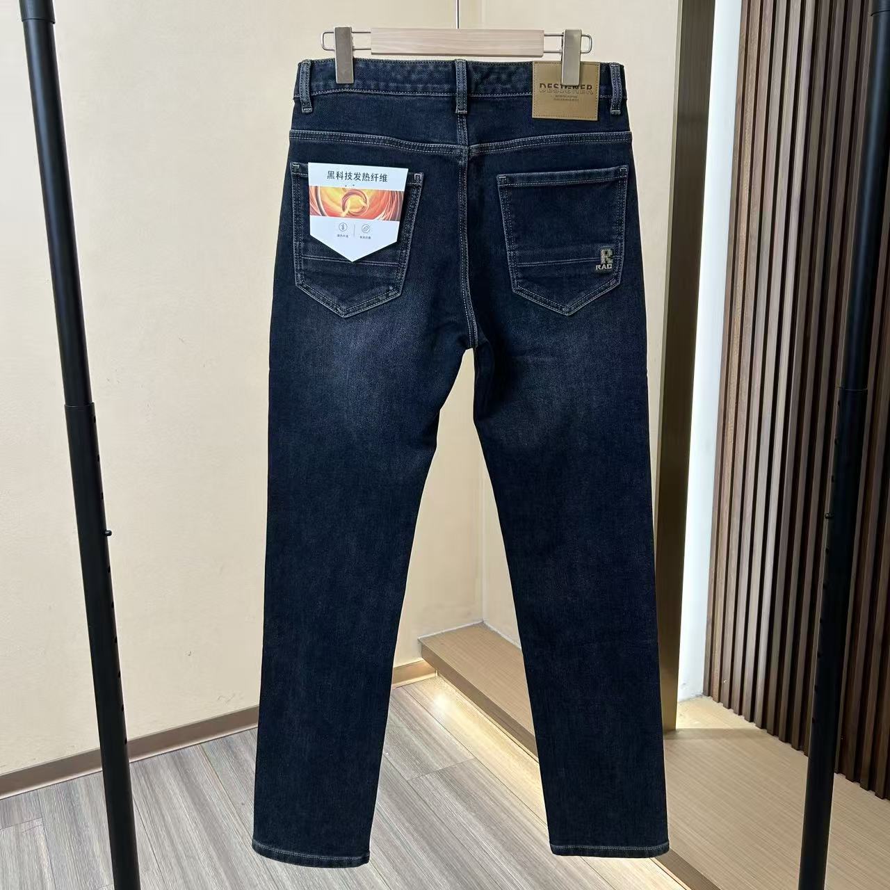 H系！小直筒！中厚软牛仔！品牌撤柜剪标秋冬新品青年男长裤子潮