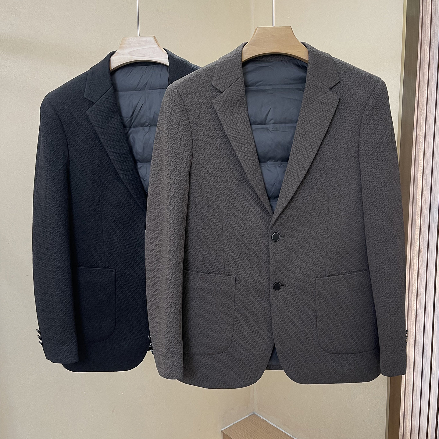 高端针织肌理！90鸭绒！免烫弹力商务西装男秋冬季羽绒服西服外套,男装,西服,淘宝优惠券,粉丝福利购,淘宝优惠卷