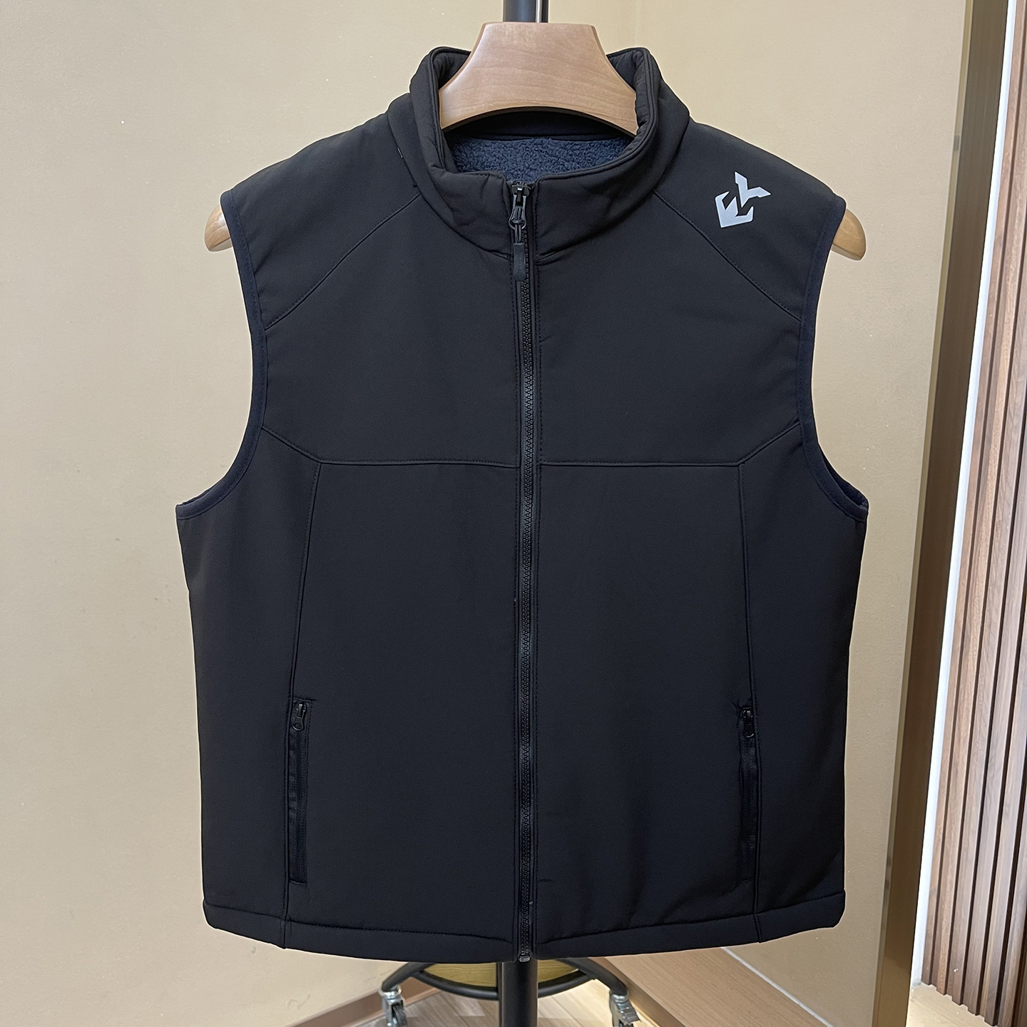 加绒加厚立领坎肩背心运动马甲男