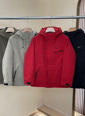 可拆卸90鸭绒内胆！本命年红色羽绒服男士冬季加厚防寒户外运动衣