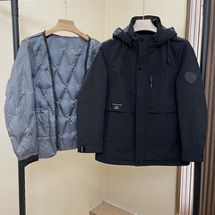 柜1798！工装户外风！三合一85鸭绒防风保暖羽绒服可拆卸男士夹克
