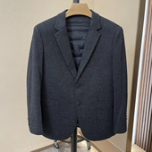 秋冬商务磨毛西服男羽绒服免烫西装 90鹅绒 醋酸绵羊毛混纺 外套