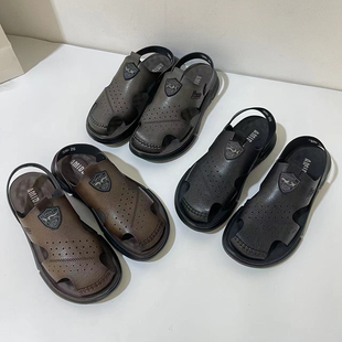 包头沙滩休闲鞋 超值外单 男夏季 送老爸 两穿 户外开车透气皮凉鞋