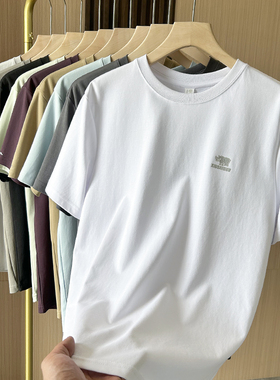 液氨匹马棉 云感透气 7A亢菌 圆领短袖T恤情侣款夏季凉感纯色体恤