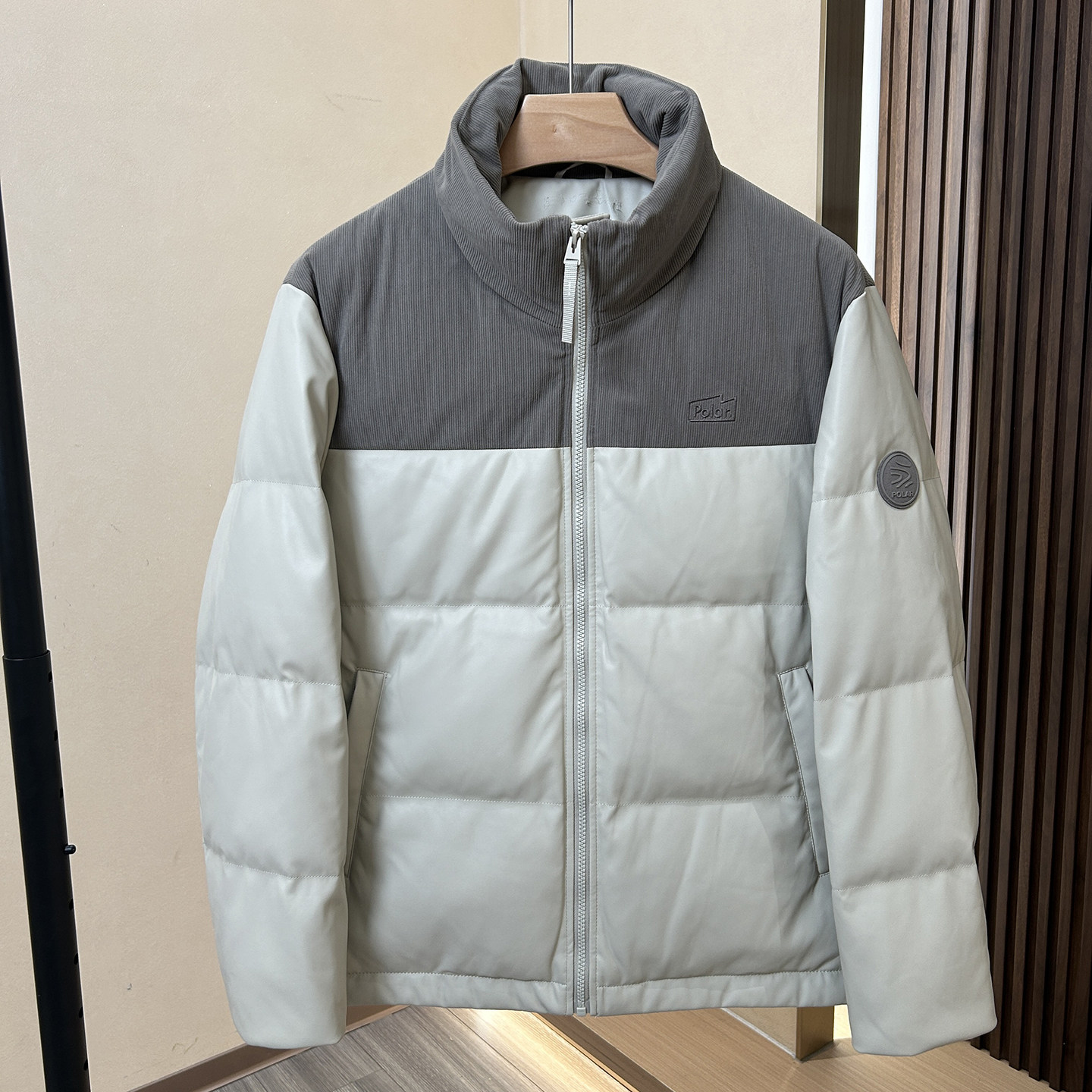 【H家】懒人免洗皮+灯芯绒！千元品质！冬季时尚立领剪标羽绒服男