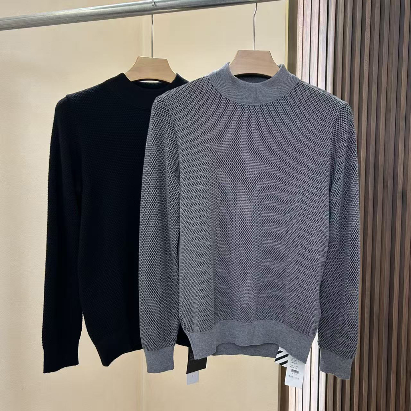 轻奢蜂窝肌理 软弹细线 商场撤柜半高领男士打底高弹力针织衫毛衣,男装,针织衫/毛衣,淘宝优惠券,粉丝福利购,淘宝优惠卷